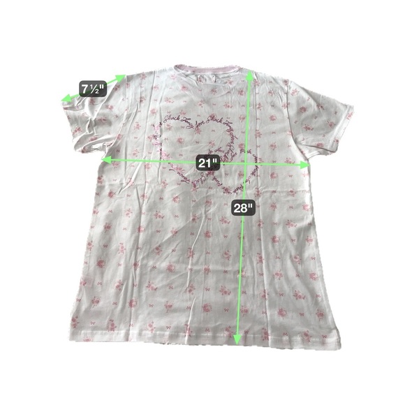 NWT 🌸PINK x LoveShackFancy🌸 Short Sleeve White Oversized Floral Tee Size S - Picture 13 of 13